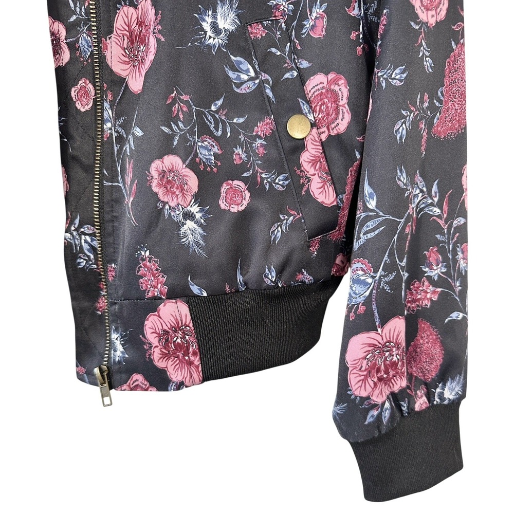 Hippie Rose Women's Floral Bomber Jacket Size S Boho Indie Artsy Y2K Soft Grunge - Picture 5 of 8